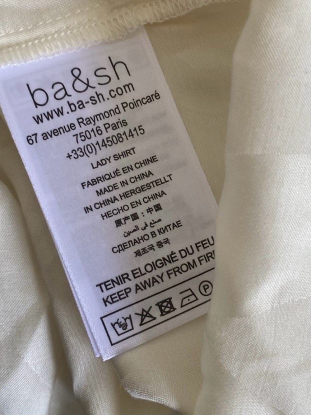 NWT ba&sh Chemise Betsy - cream button down w/ crystal collar chain - Medium - Picture 12 of 12